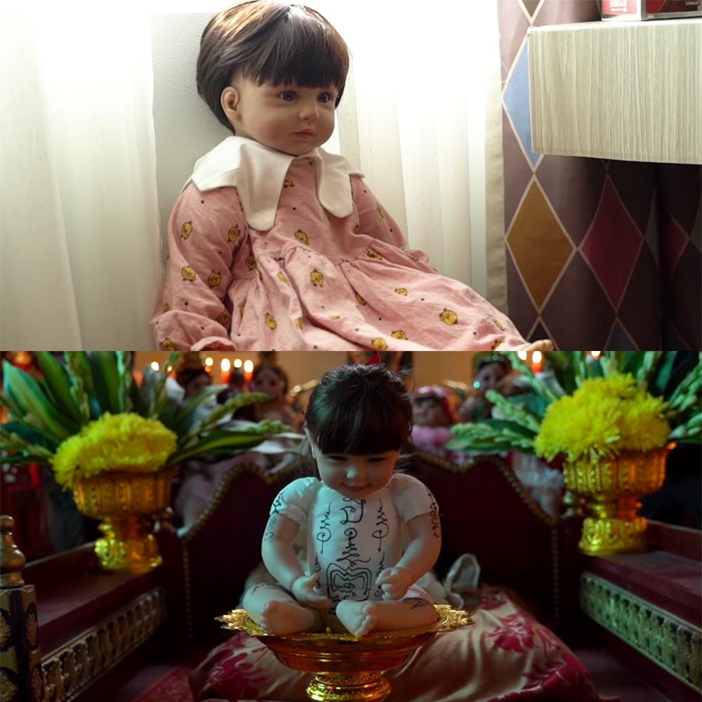 Hình ảnh búp bê Kumanthong có tên bé Na trong Thiên Thần Hộ Mệnh