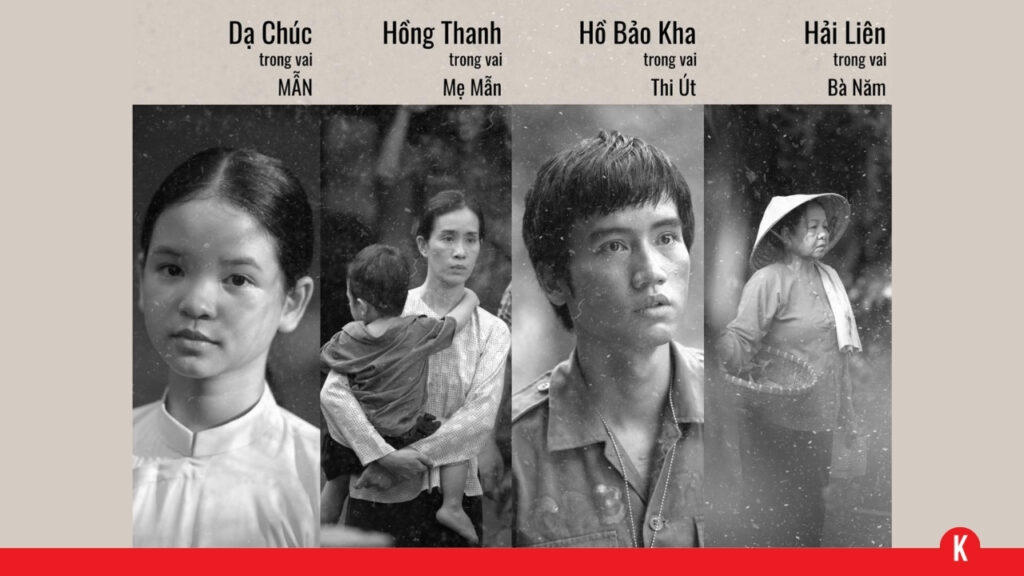 Hồ Bảo Kha (Thi Út), Dạ Chúc (Mẫn), Hồng Thanh (Mẹ Mẫn) và Hải Liên (Bà Năm) - những gương mặt trực tiếp xây dựng nên một thế giới gia đình đầy ấm áp nhưng cũng không kém phần phức tạp trong "Con Đã Thấy Gì?"